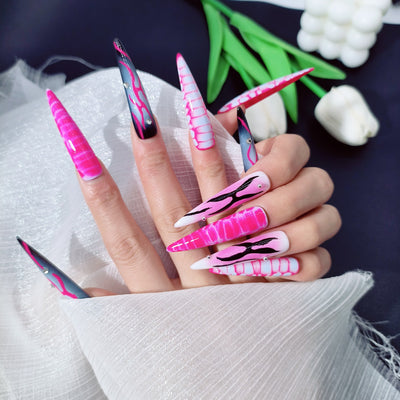 Press-on coffin nail tips OM1107 S