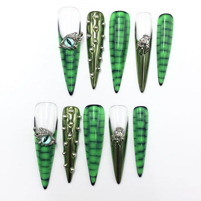 Press-on coffin nail tips salon-grade CR21 L