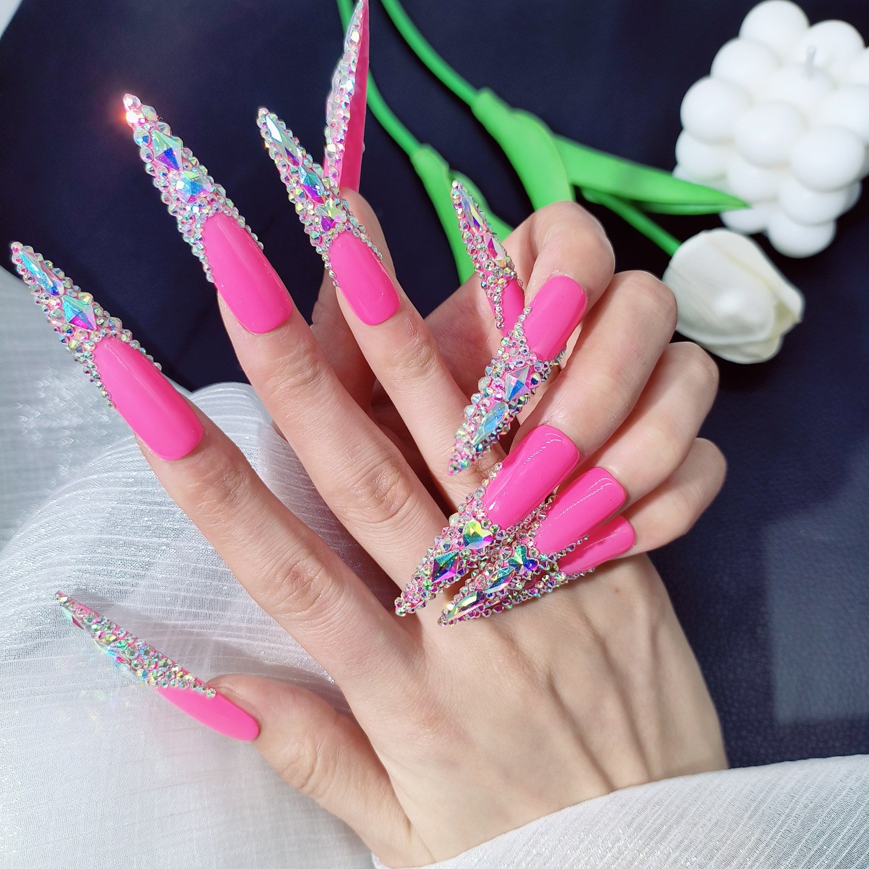 Press-on coffin nail tips OM1166 L