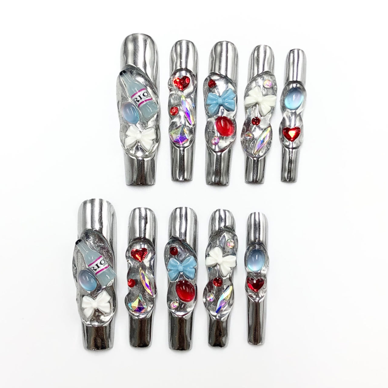 Press-on coffin nail tips salon-grade CR86 L
