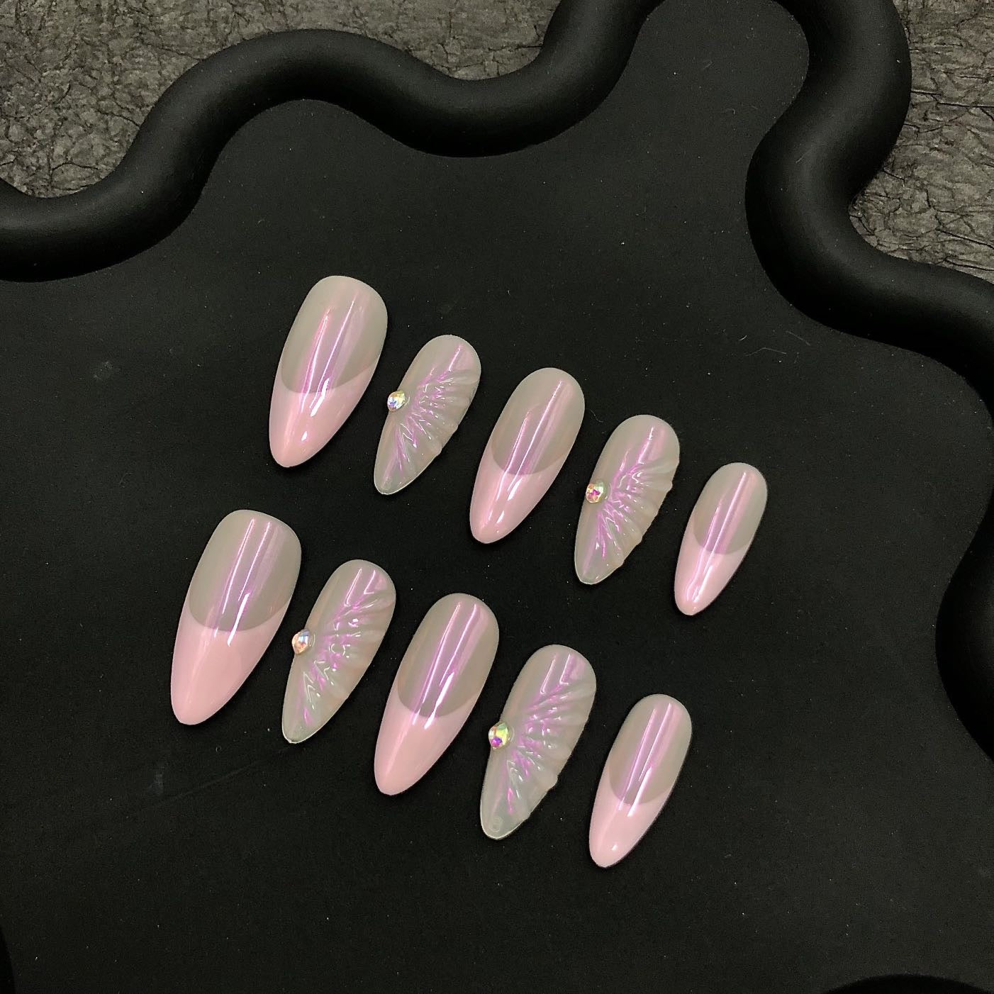 Short press-on nails CR159 M
