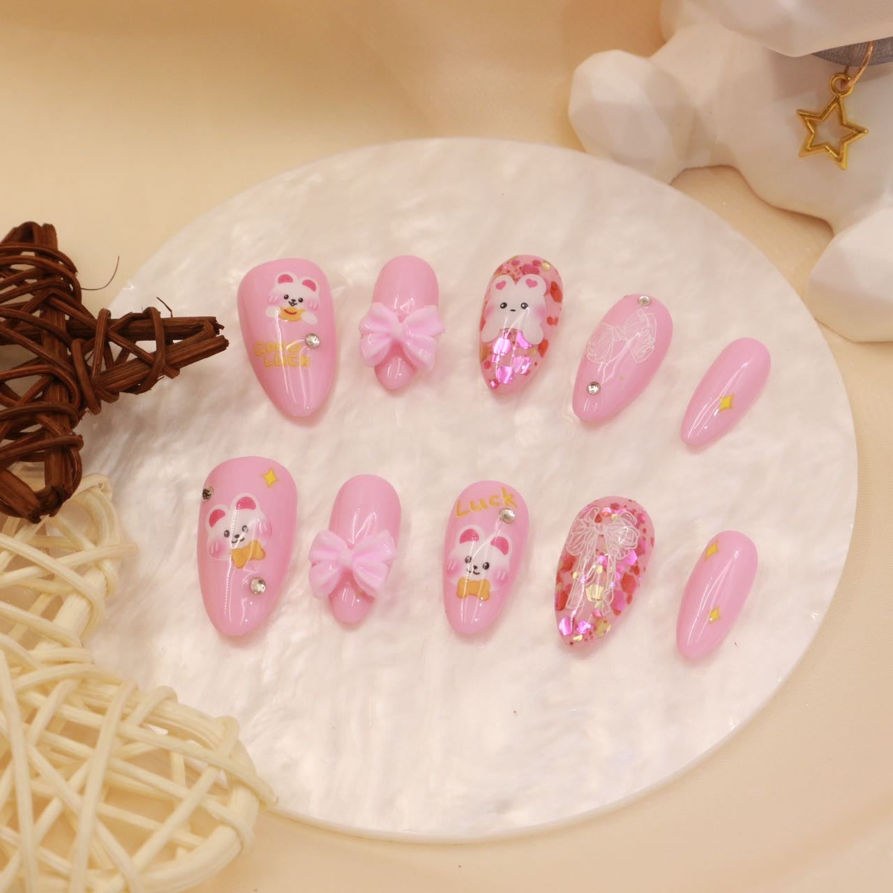 Short press-on nails CR67 M