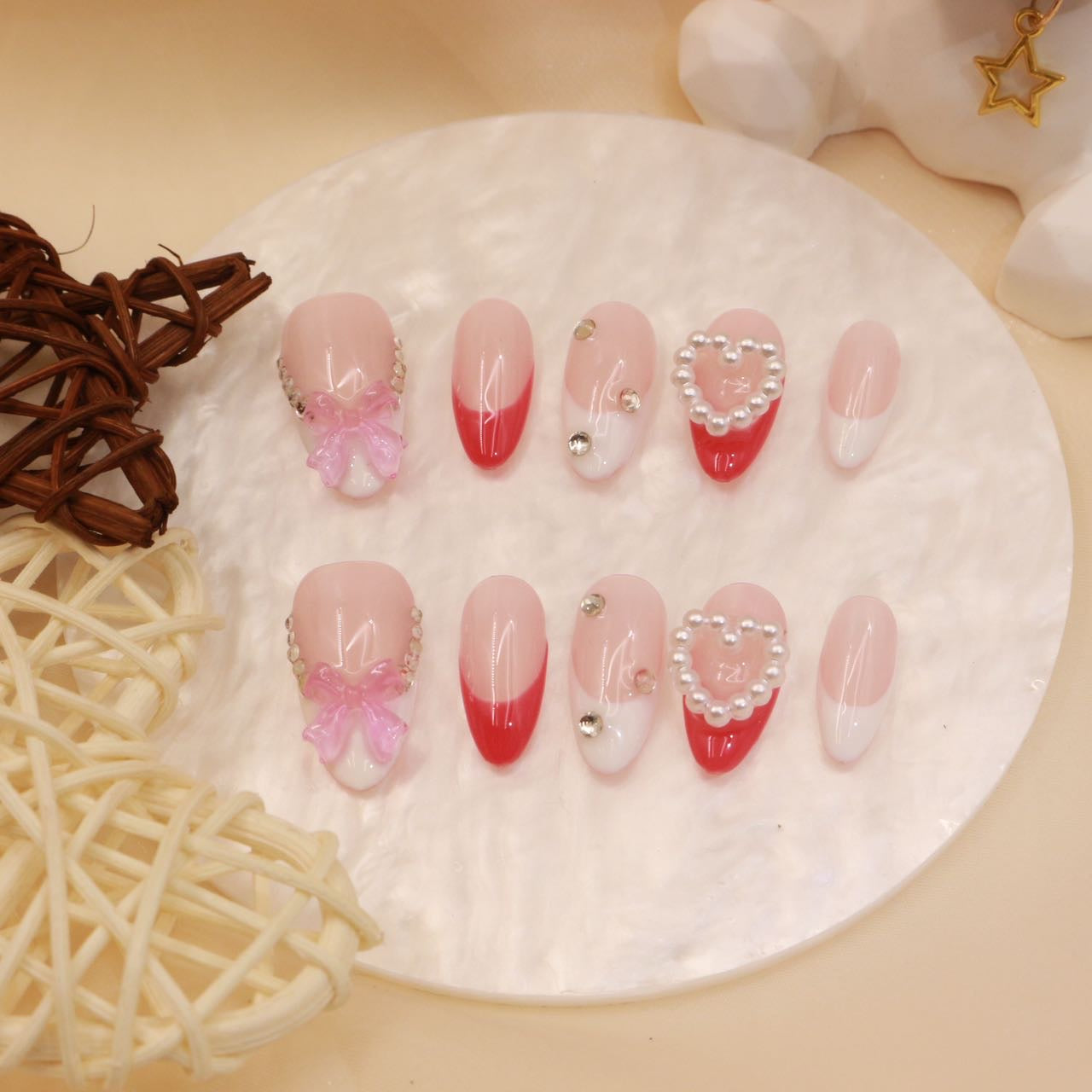 Short press-on nails CR57 M