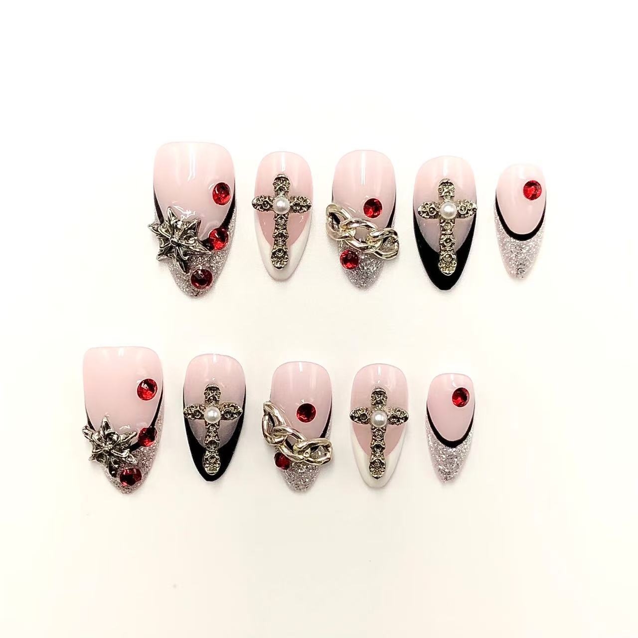 Short press-on nails CR53 S