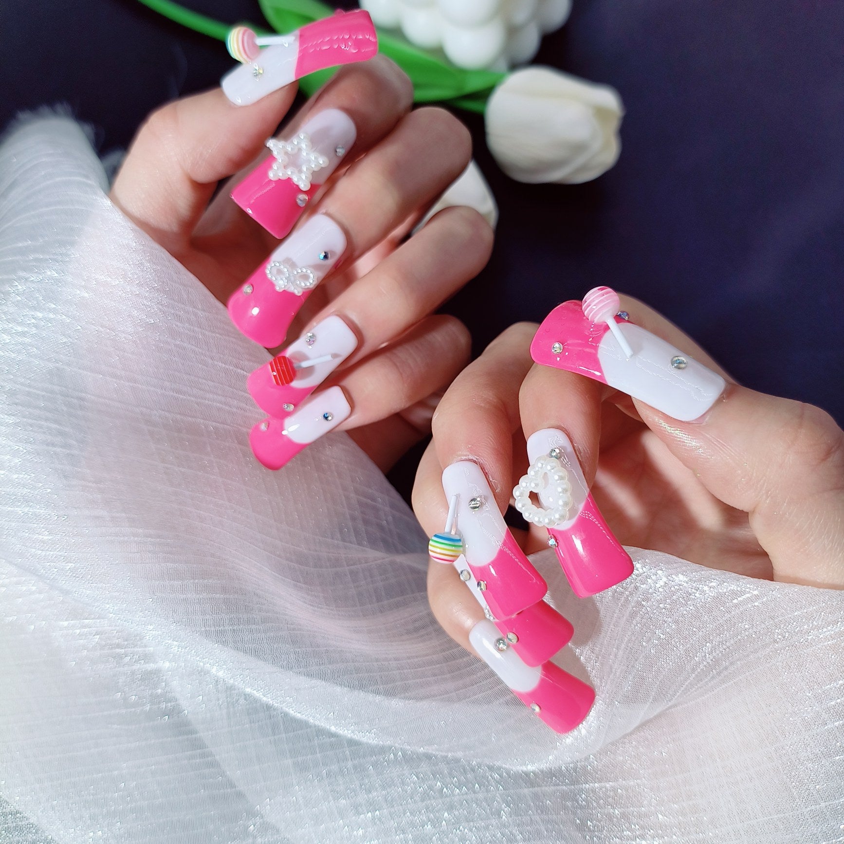 Press-on coffin nail tips OM1126 L