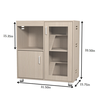 4-tier wooden guinea pig and hamster cage with lockable doors, main product photo