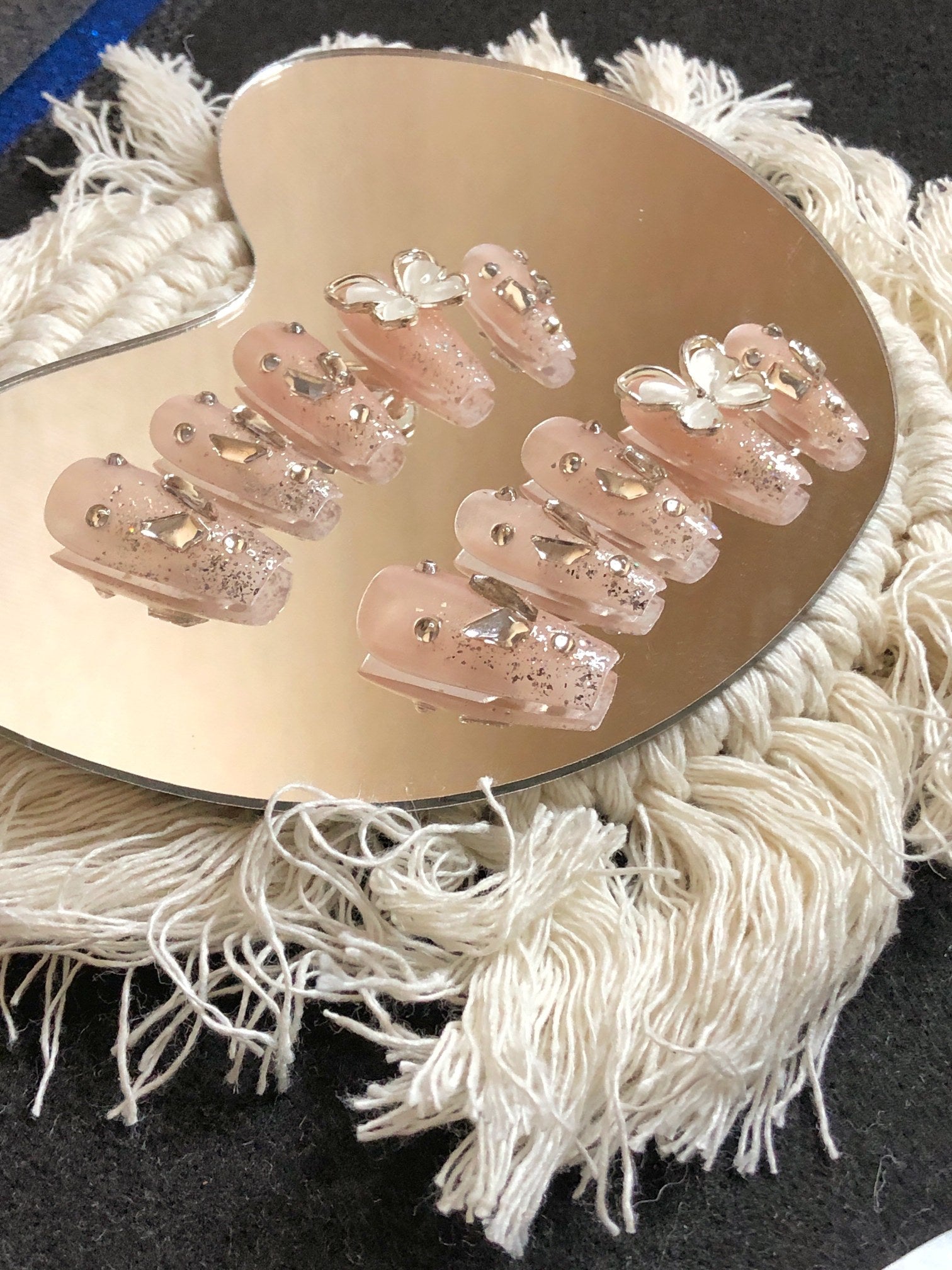 Press-on nails A073 (Translucent 3D Butterfly) – gallery 4