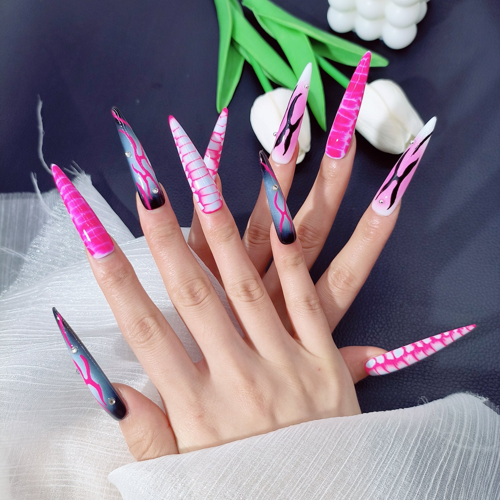 Press-on coffin nail tips OM1107 – gallery 5