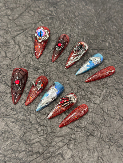 Press-on nails D52 (Halloween Armor) – gallery 5