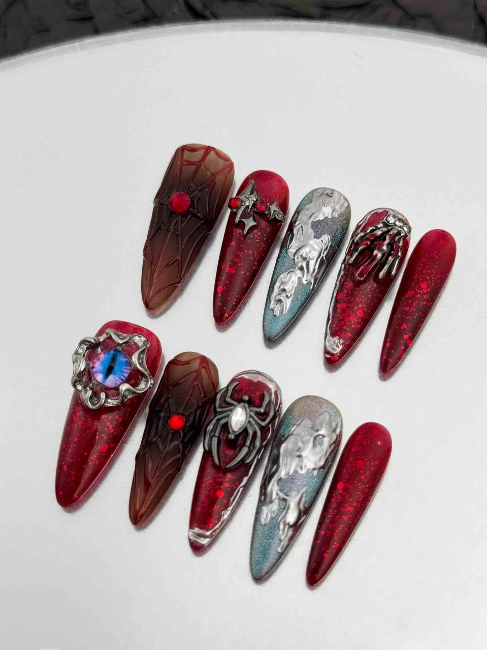 Press-on nails D52 (Halloween Armor) – gallery 6