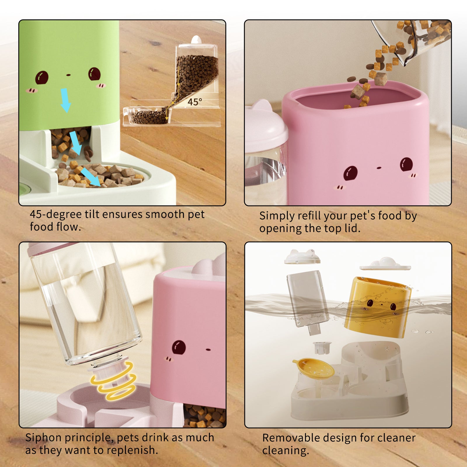 Mile High Life cat-ear cartoon pet food and water feeder bowl — view 6
