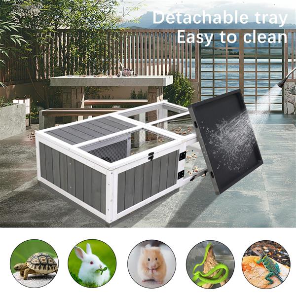 Mile High Life wooden turtle and tortoise habitat with water area — view 8