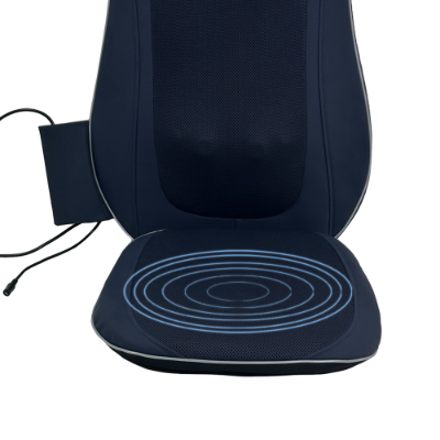 Shiatsu back massager with kneading nodes and heating function, dark blue — view 2
