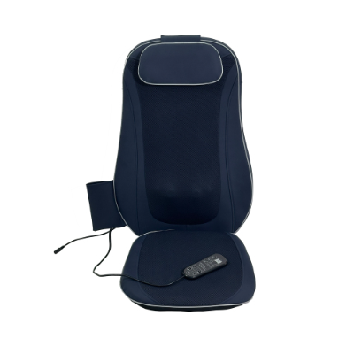 Shiatsu back massager with kneading nodes and heating function, dark blue — view 3