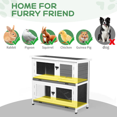 Mile High Life 2-story cedar chicken and rabbit hutch with pull-out tray — view 2