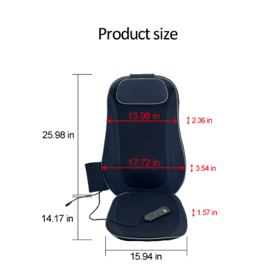 Shiatsu back massager with kneading nodes and heating function, dark blue — view 6