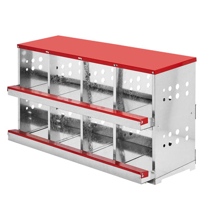 Mile High Life 8-compartment iron chicken nesting box with sloping roof, main product photo