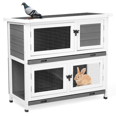 Mile High Life 2-story cedar chicken and rabbit hutch with pull-out tray — view 7