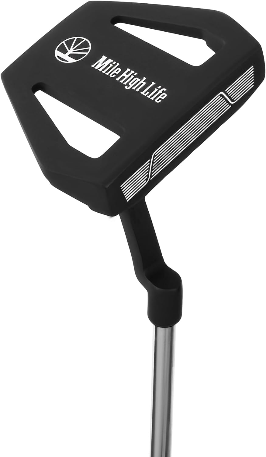 Mile High Life men's right-handed mallet golf putter with aim line — view 12