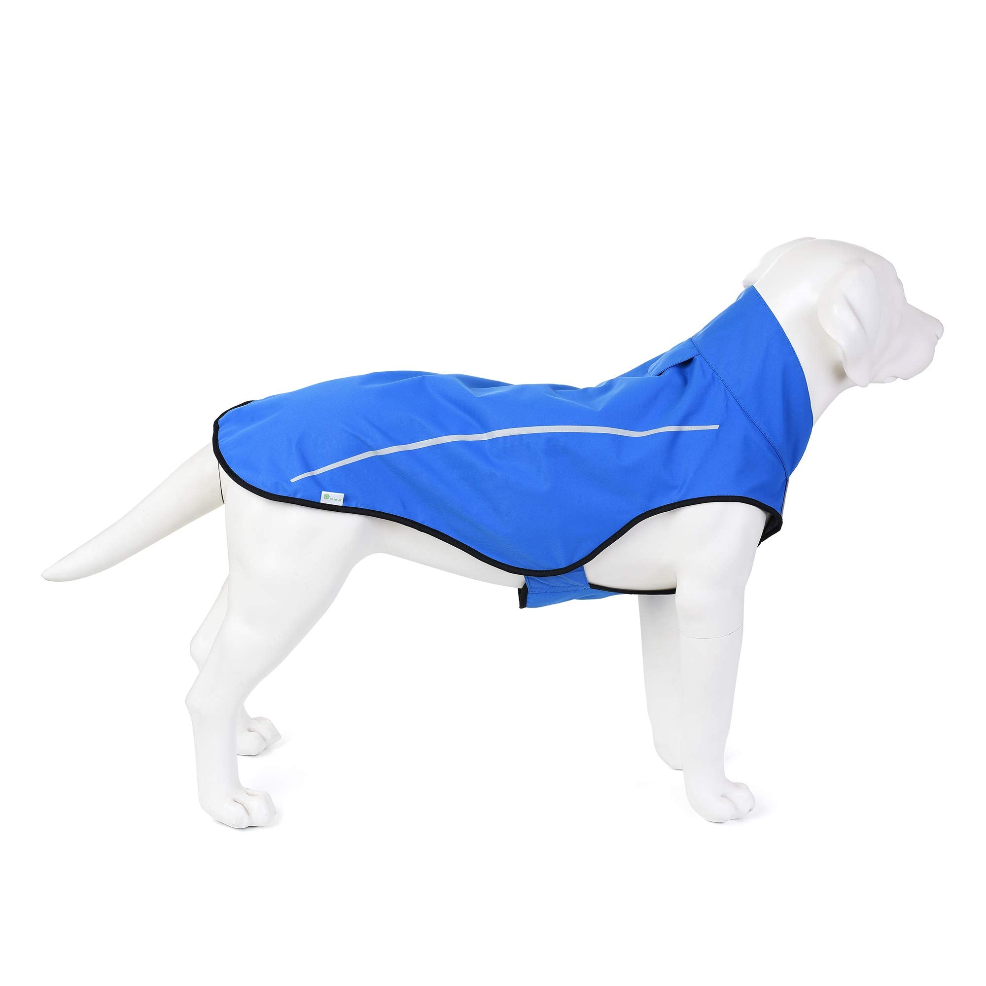 Mile High Life adjustable lightweight dog rain jacket with 3M reflective strip — view 11