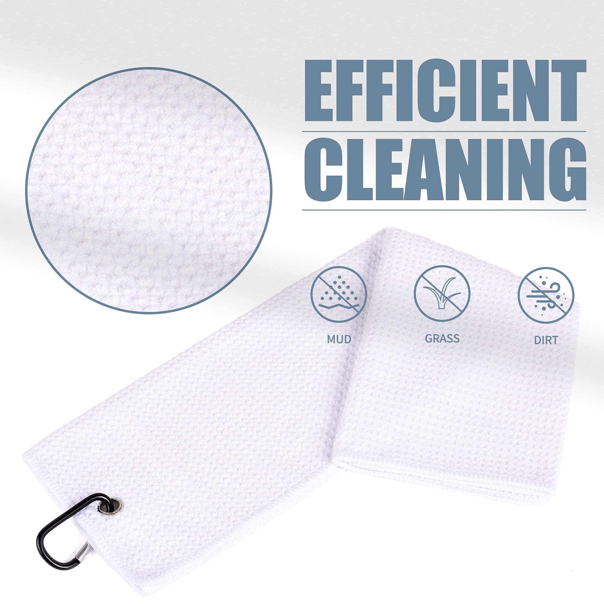 Mile High Life microfiber waffle pattern golf towel with carabiner clip — view 231