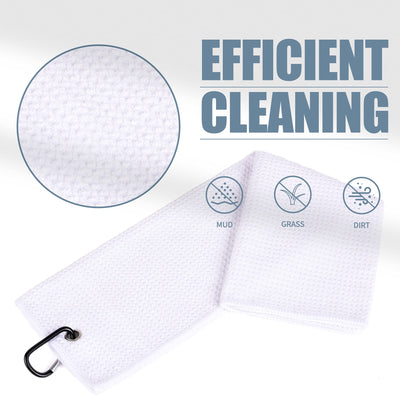 Mile High Life microfiber waffle pattern golf towel with carabiner clip — view 101