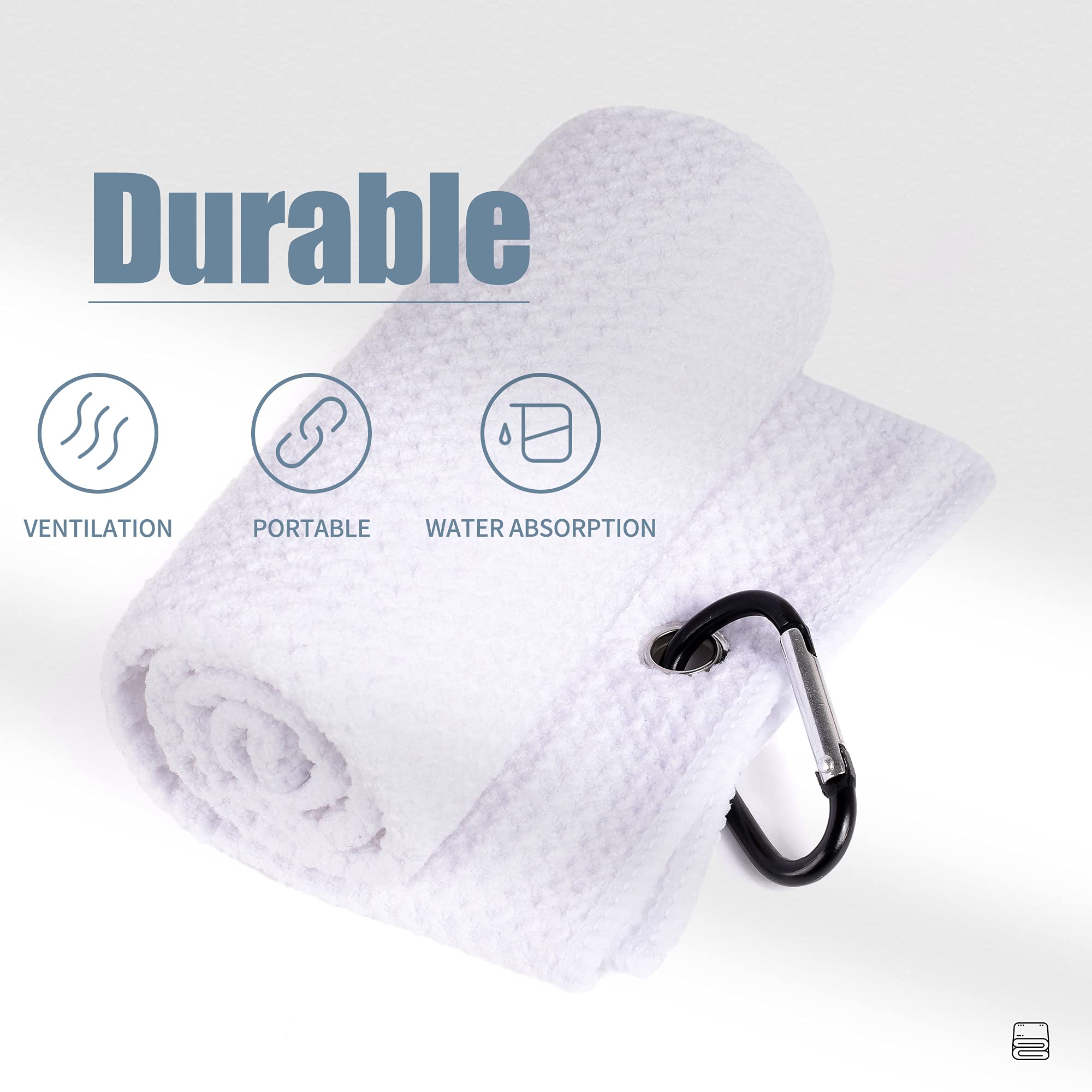Mile High Life microfiber waffle pattern golf towel with carabiner clip — view 237