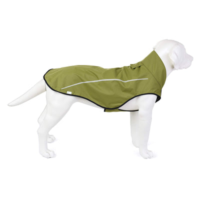 Mile High Life adjustable lightweight dog rain jacket with 3M reflective strip, main product photo