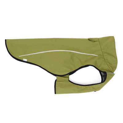 Mile High Life adjustable lightweight dog rain jacket with 3M reflective strip — view 2