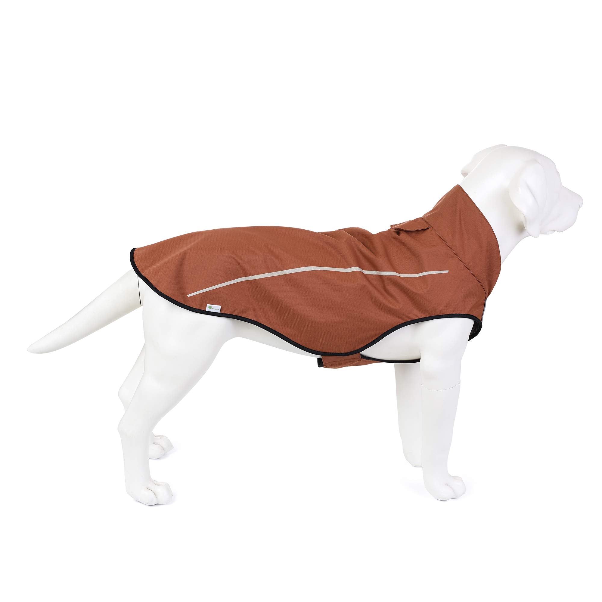 Mile High Life adjustable lightweight dog rain jacket with 3M reflective strip — view 9