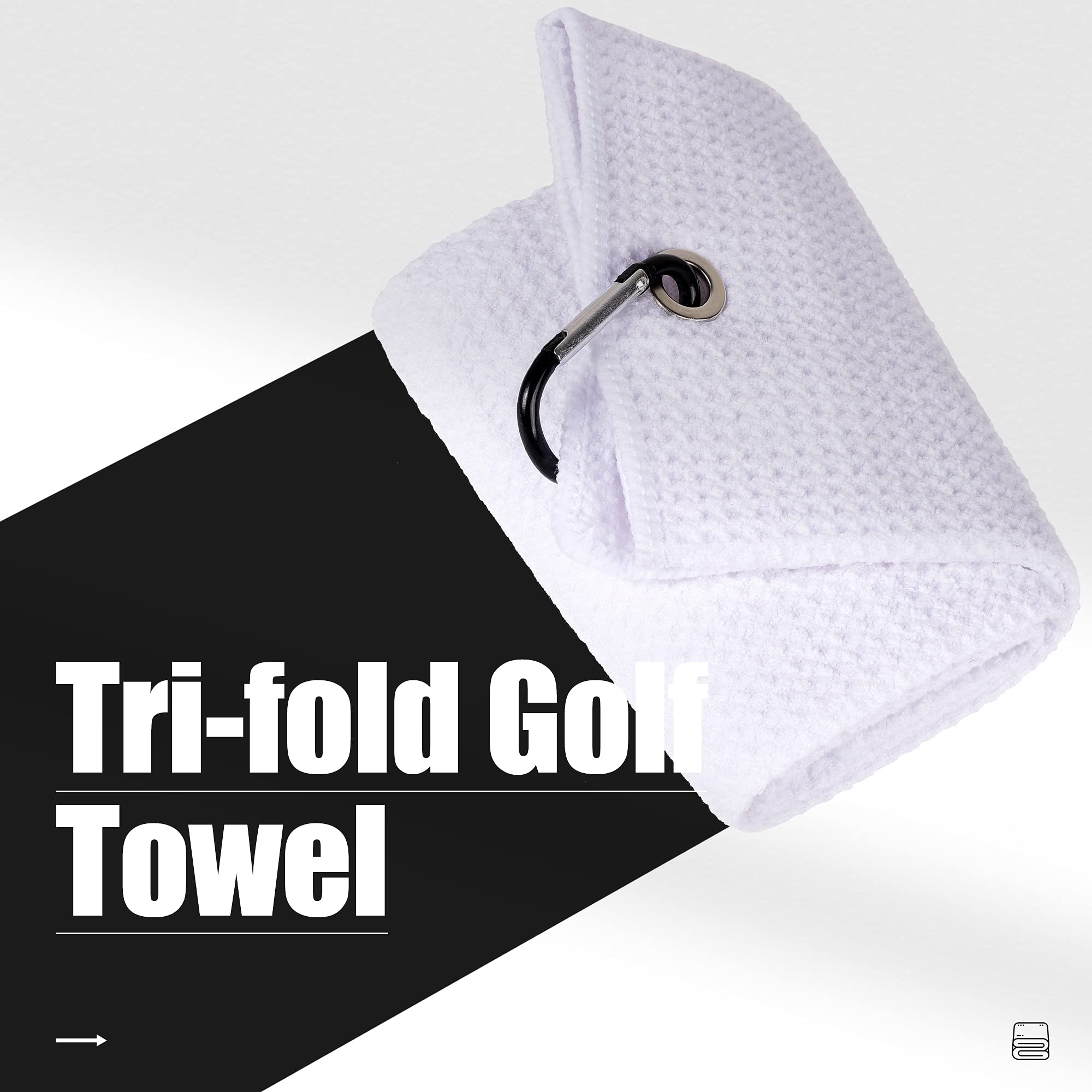 Mile High Life microfiber waffle pattern golf towel with carabiner clip — view 229