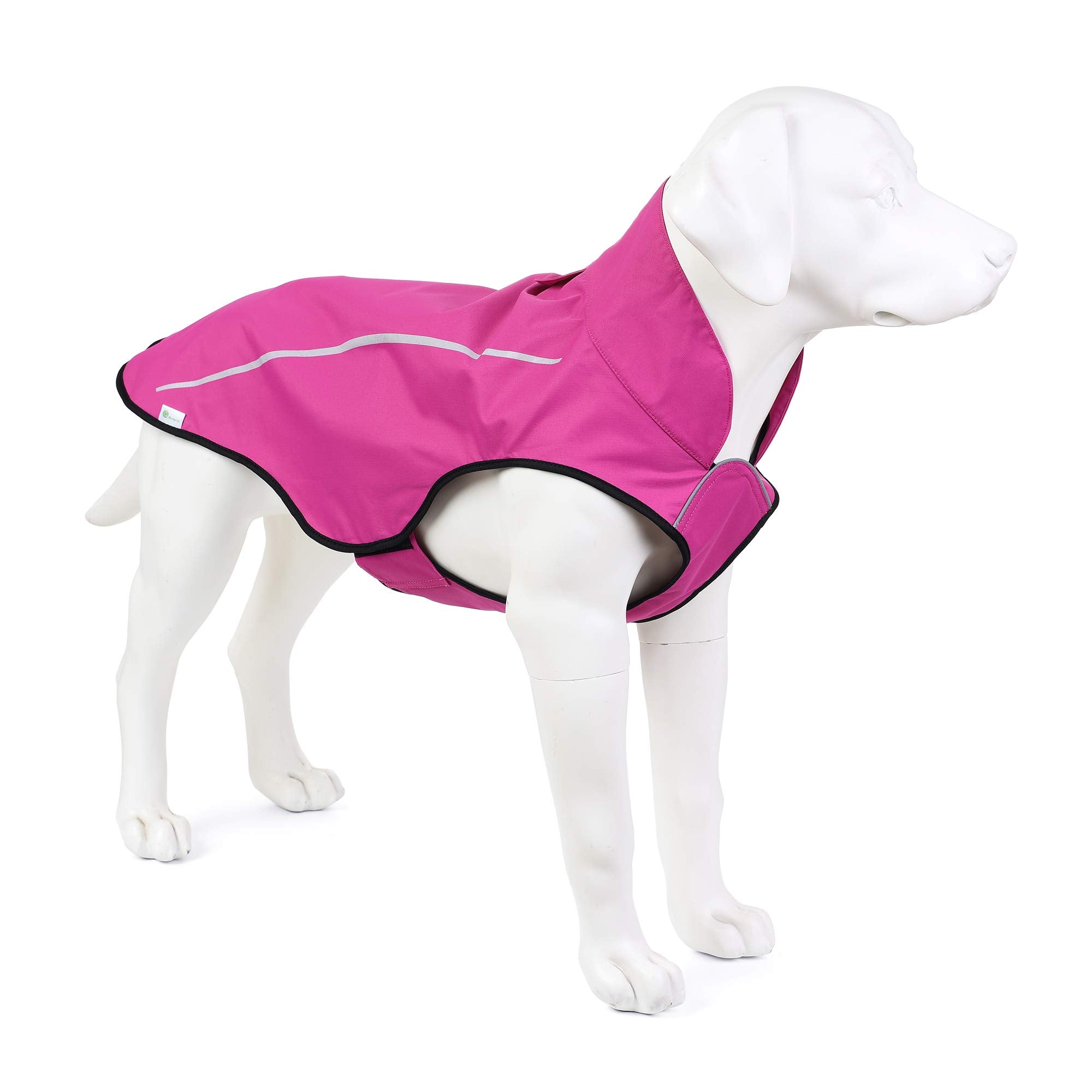 Mile High Life adjustable lightweight dog rain jacket with 3M reflective strip — view 10