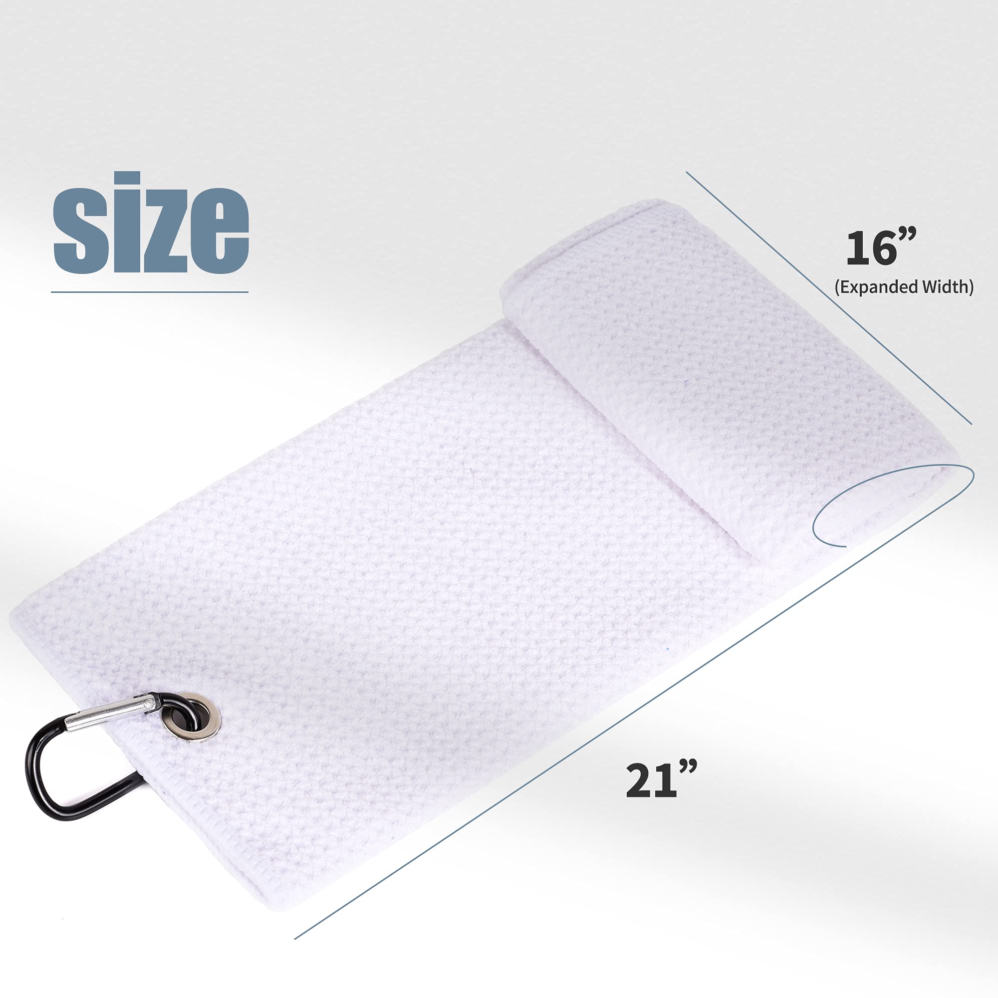 Mile High Life microfiber waffle pattern golf towel with carabiner clip — view 233
