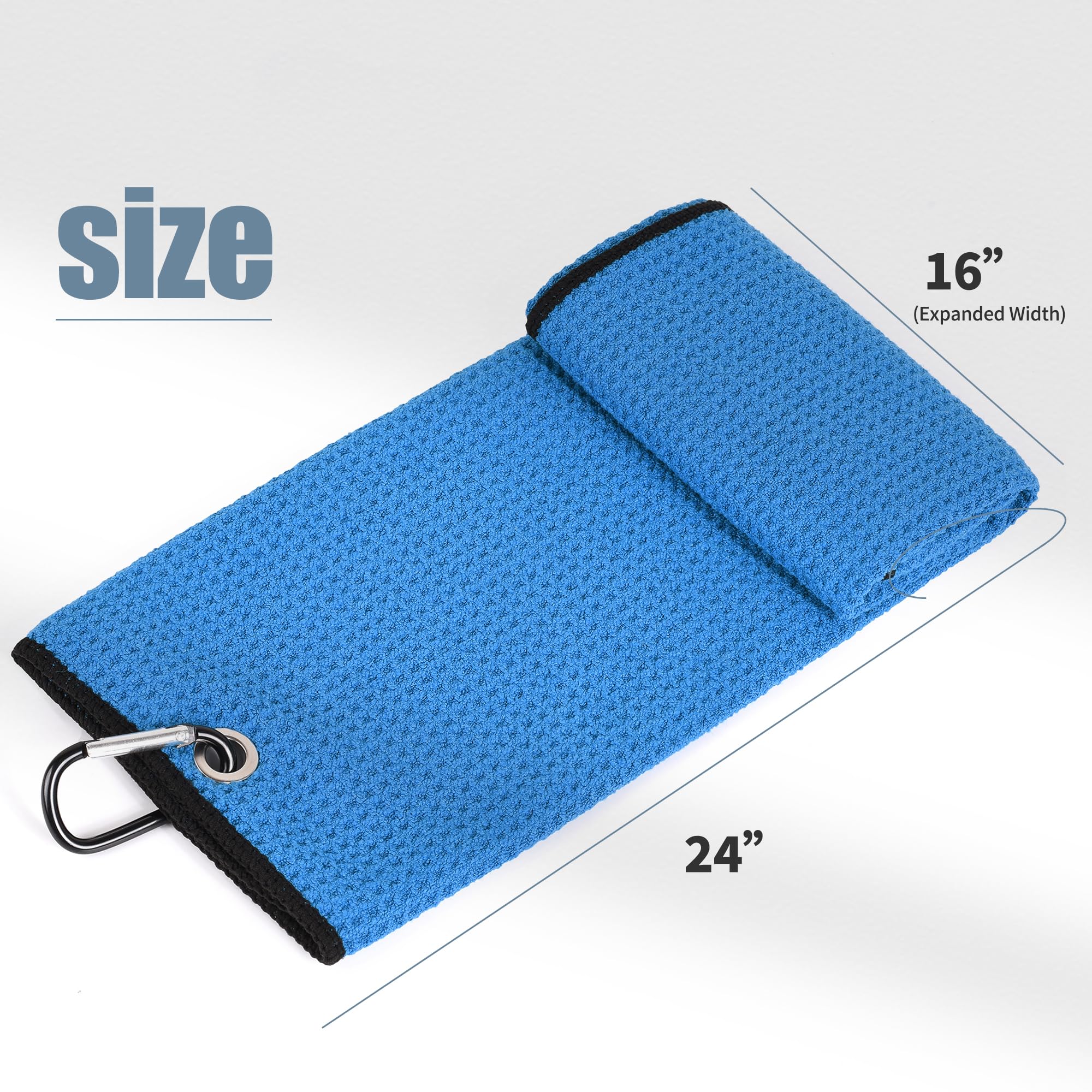 Mile High Life microfiber waffle pattern golf towel with carabiner clip — view 222