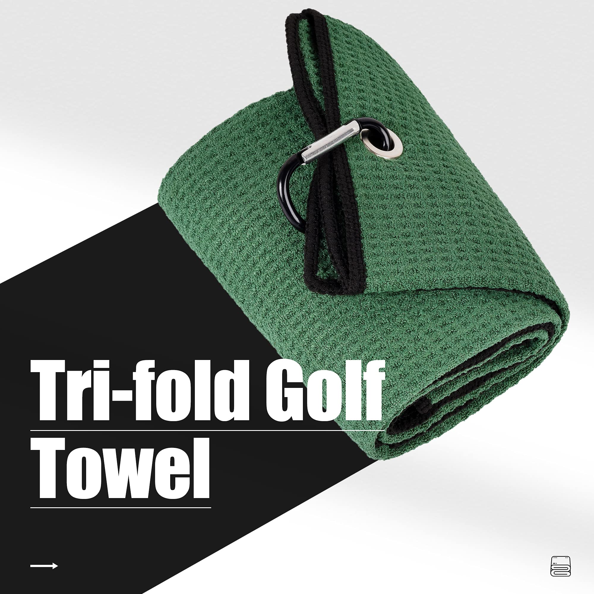 Mile High Life microfiber waffle pattern golf towel with carabiner clip — view 112