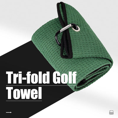 Mile High Life microfiber waffle pattern golf towel with carabiner clip — view 112