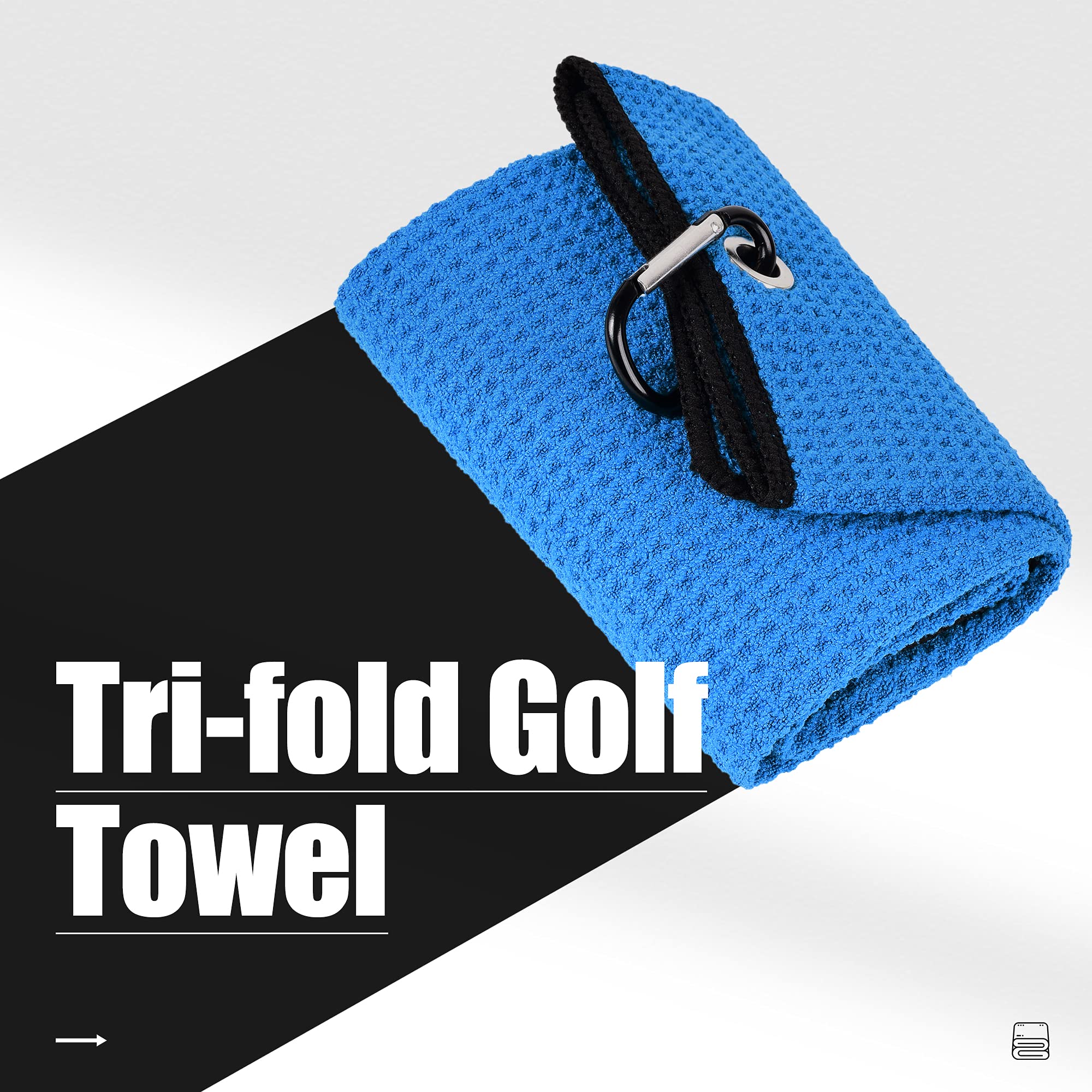 Mile High Life microfiber waffle pattern golf towel with carabiner clip — view 201