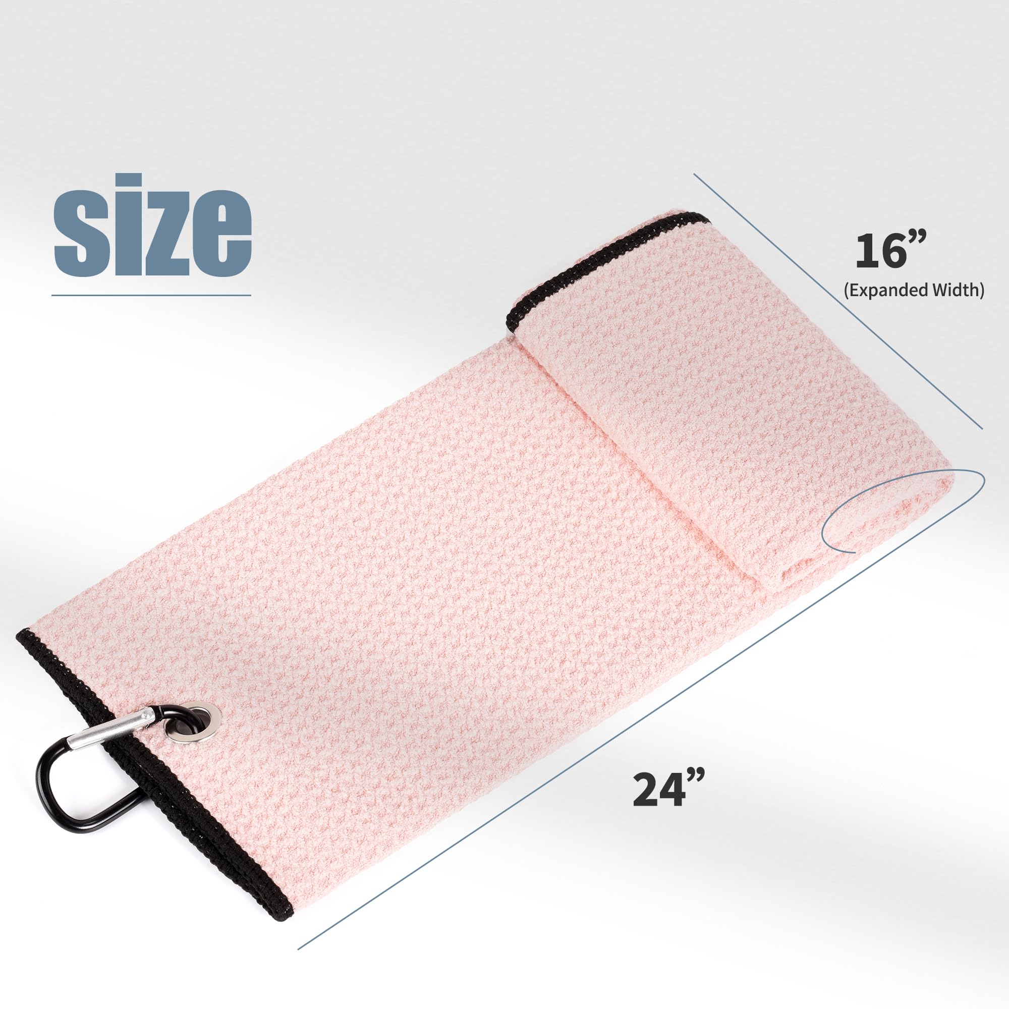 Mile High Life microfiber waffle pattern golf towel with carabiner clip — view 76