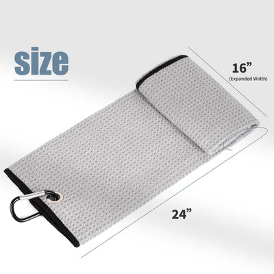 Mile High Life microfiber waffle pattern golf towel with carabiner clip — view 81