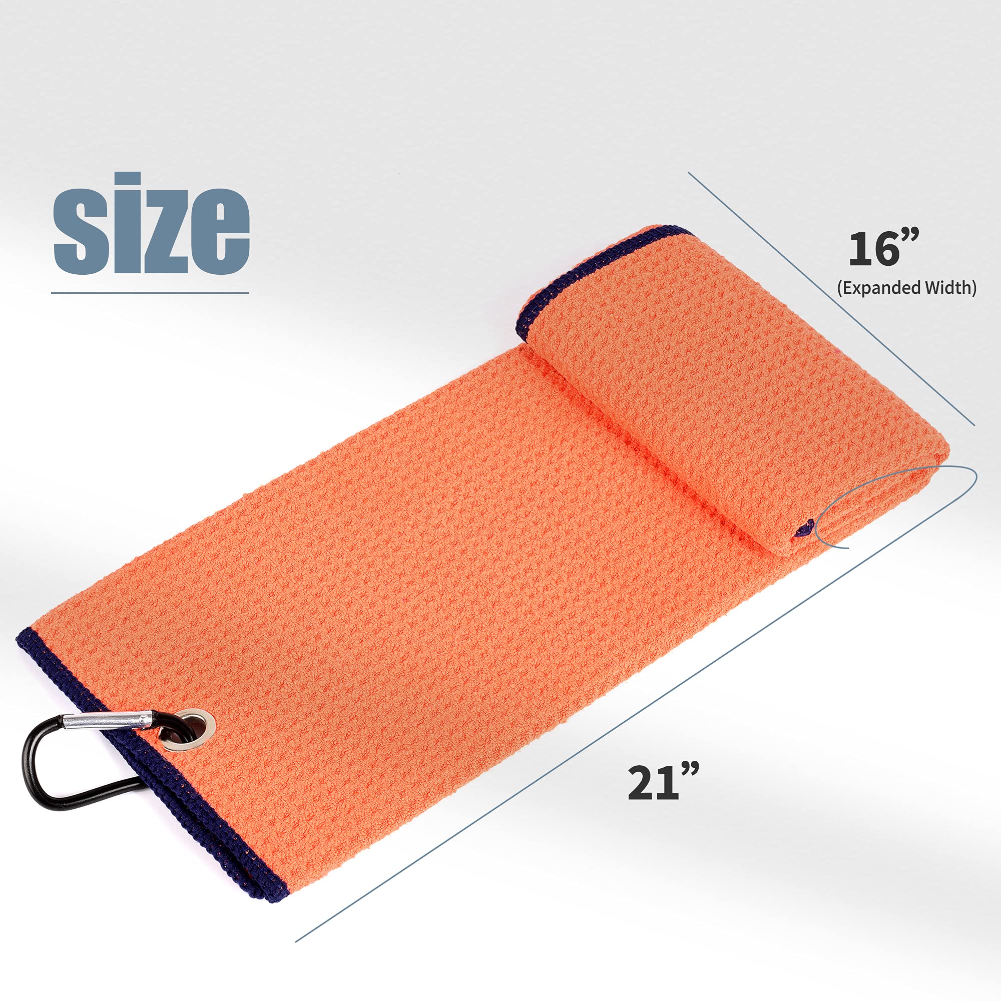 Mile High Life microfiber waffle pattern golf towel with carabiner clip — view 189