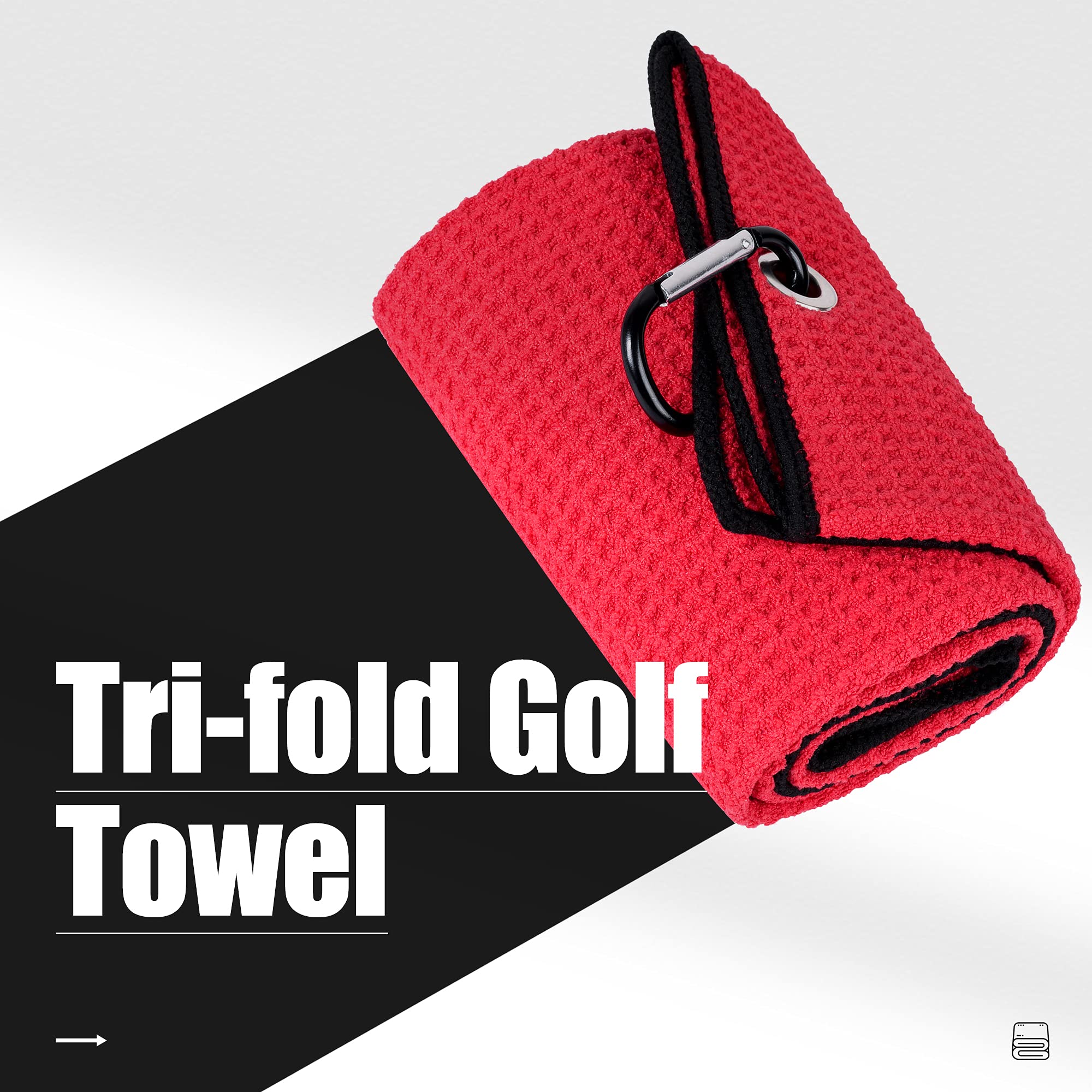 Mile High Life microfiber waffle pattern golf towel with carabiner clip — view 163