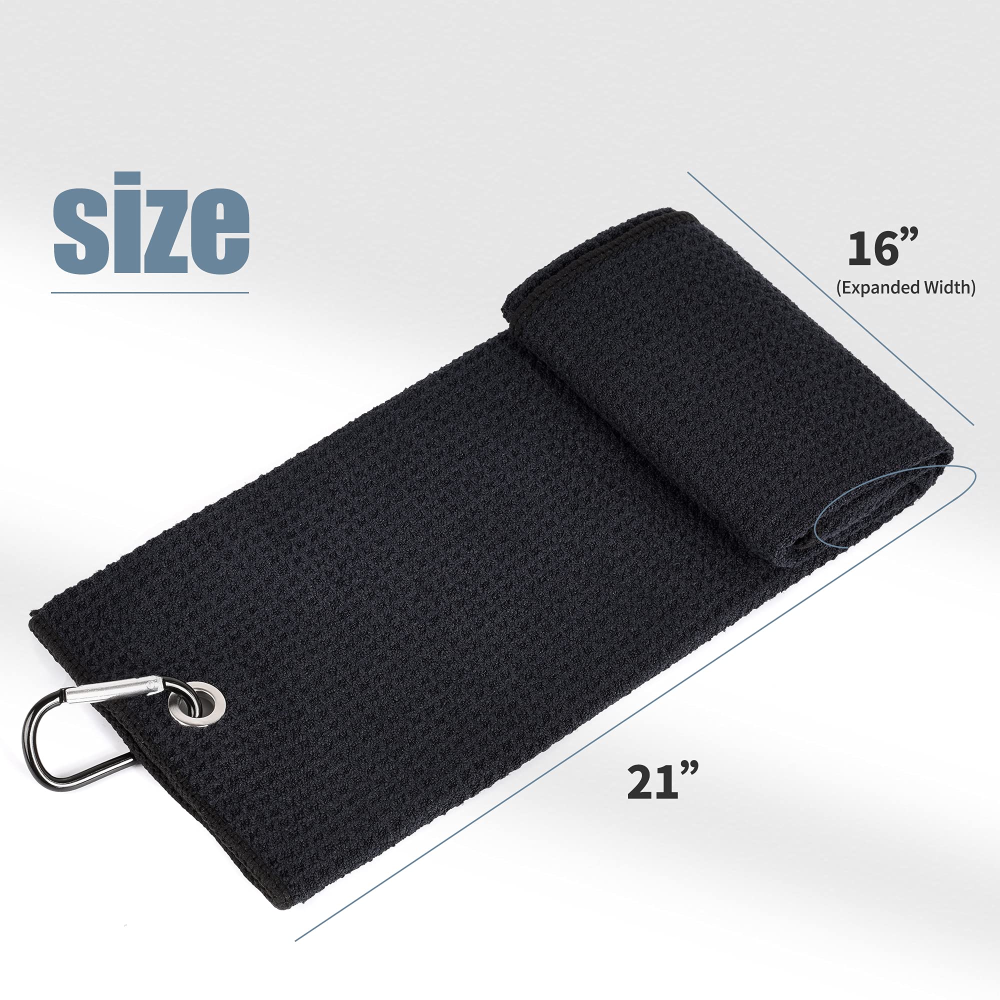 Mile High Life microfiber waffle pattern golf towel with carabiner clip — view 25