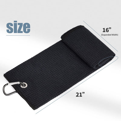 Mile High Life microfiber waffle pattern golf towel with carabiner clip — view 148