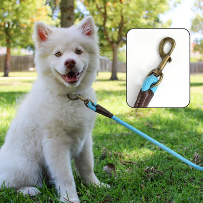 Mile High Life strong rope dog leash with soft leather-wrapped handle — view 68