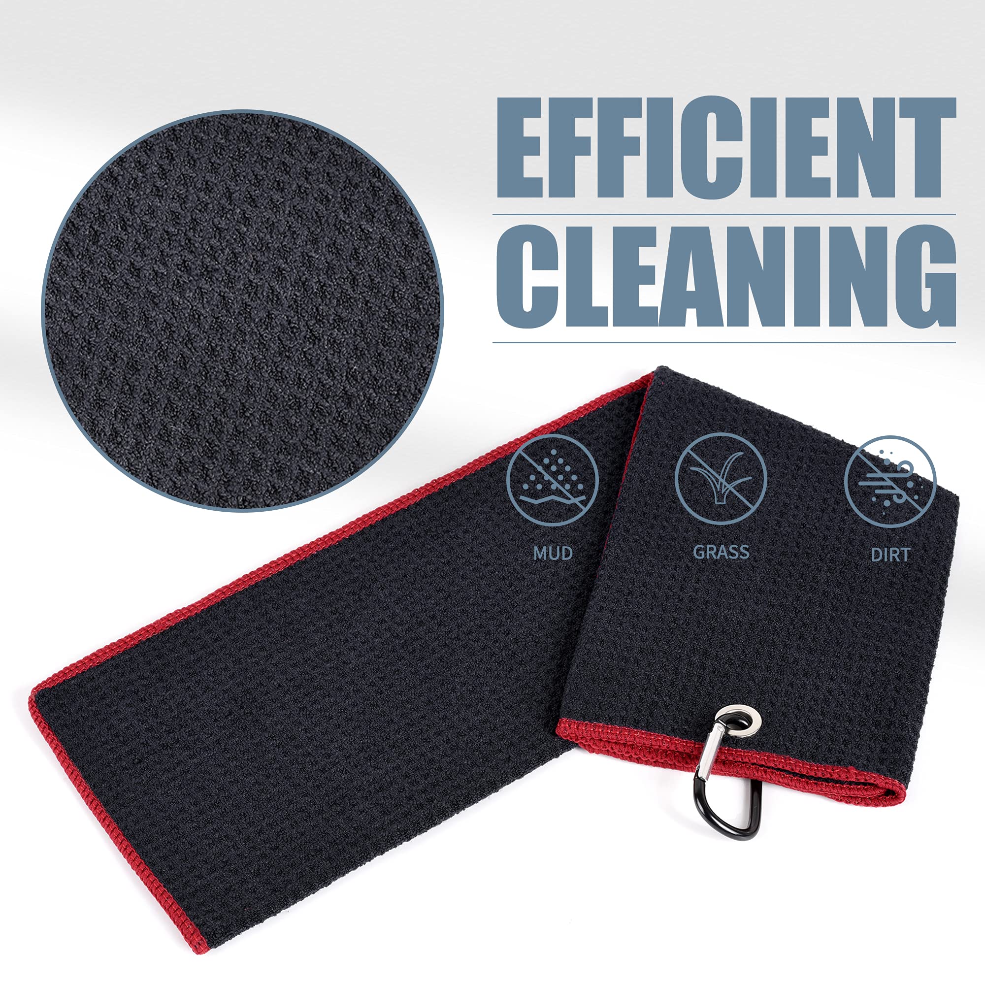 Mile High Life microfiber waffle pattern golf towel with carabiner clip — view 127