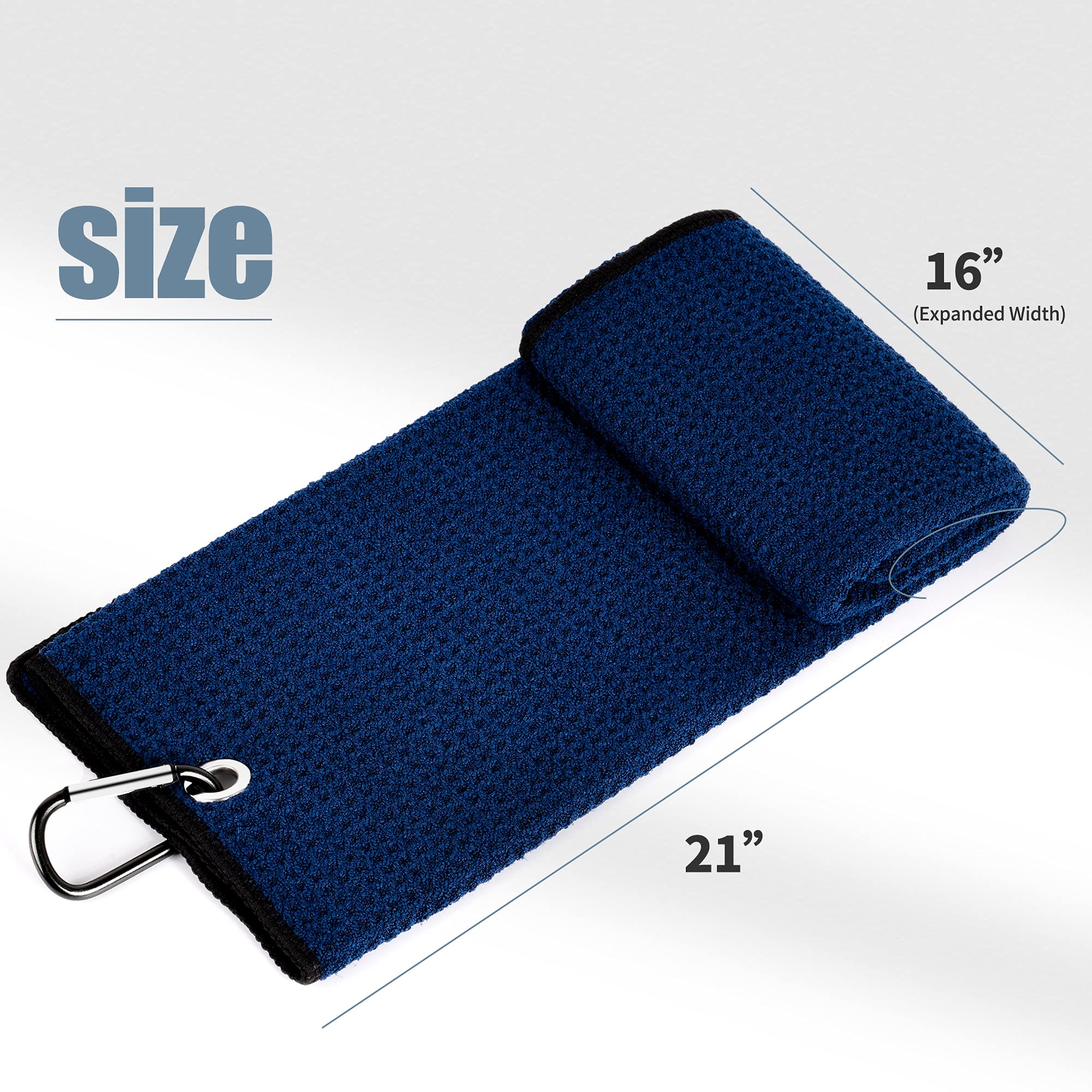 Mile High Life microfiber waffle pattern golf towel with carabiner clip — view 210