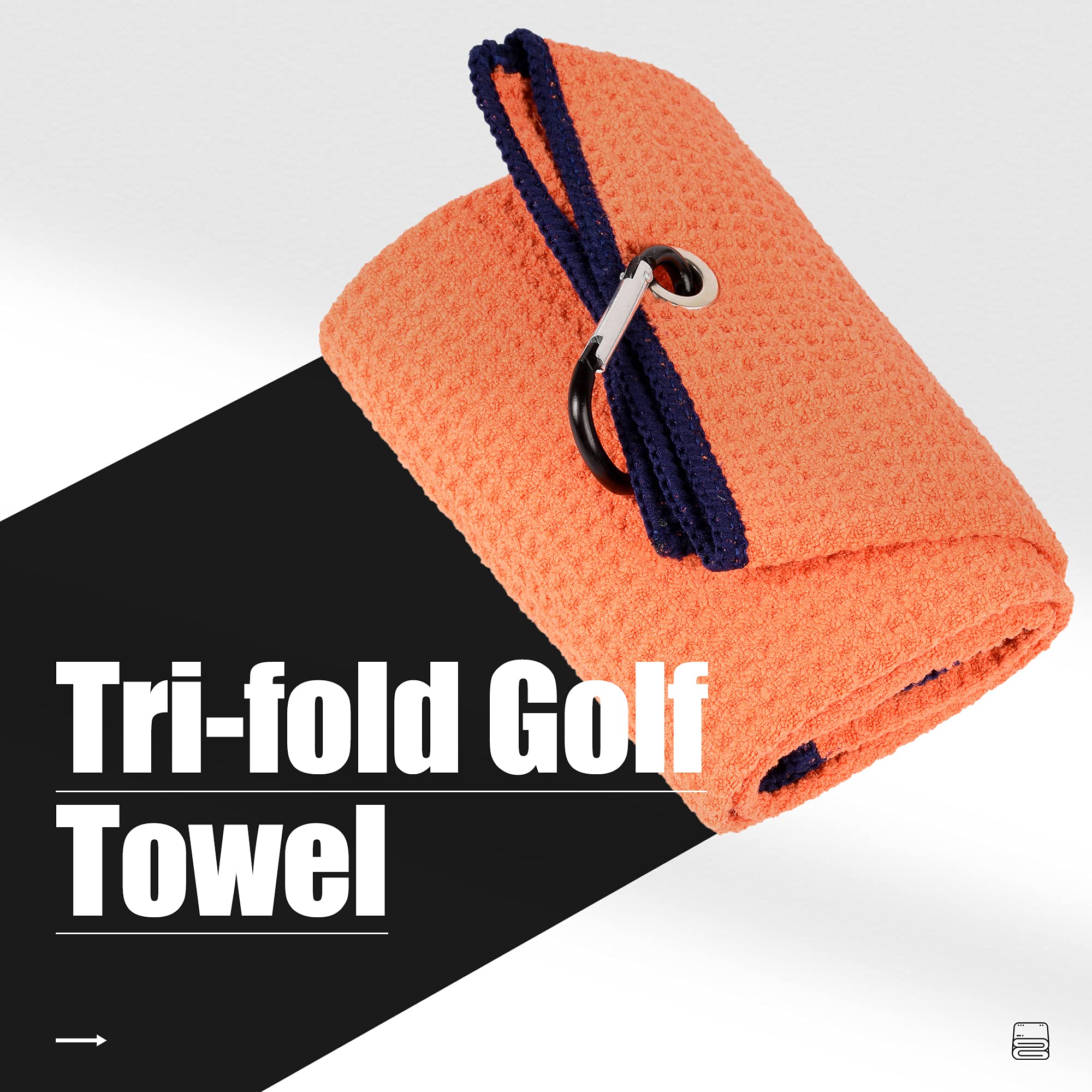 Mile High Life microfiber waffle pattern golf towel with carabiner clip — view 187
