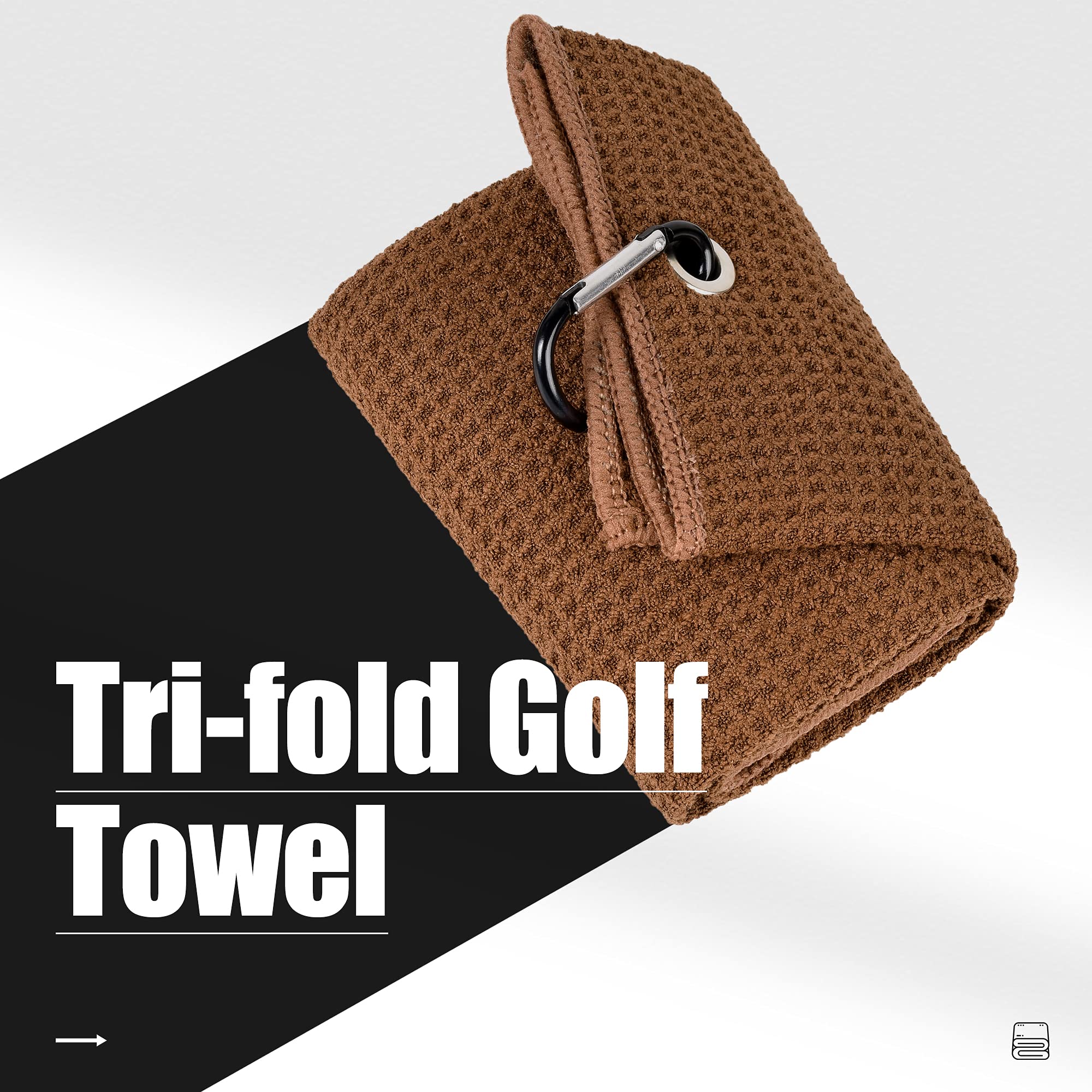 Mile High Life microfiber waffle pattern golf towel with carabiner clip — view 55