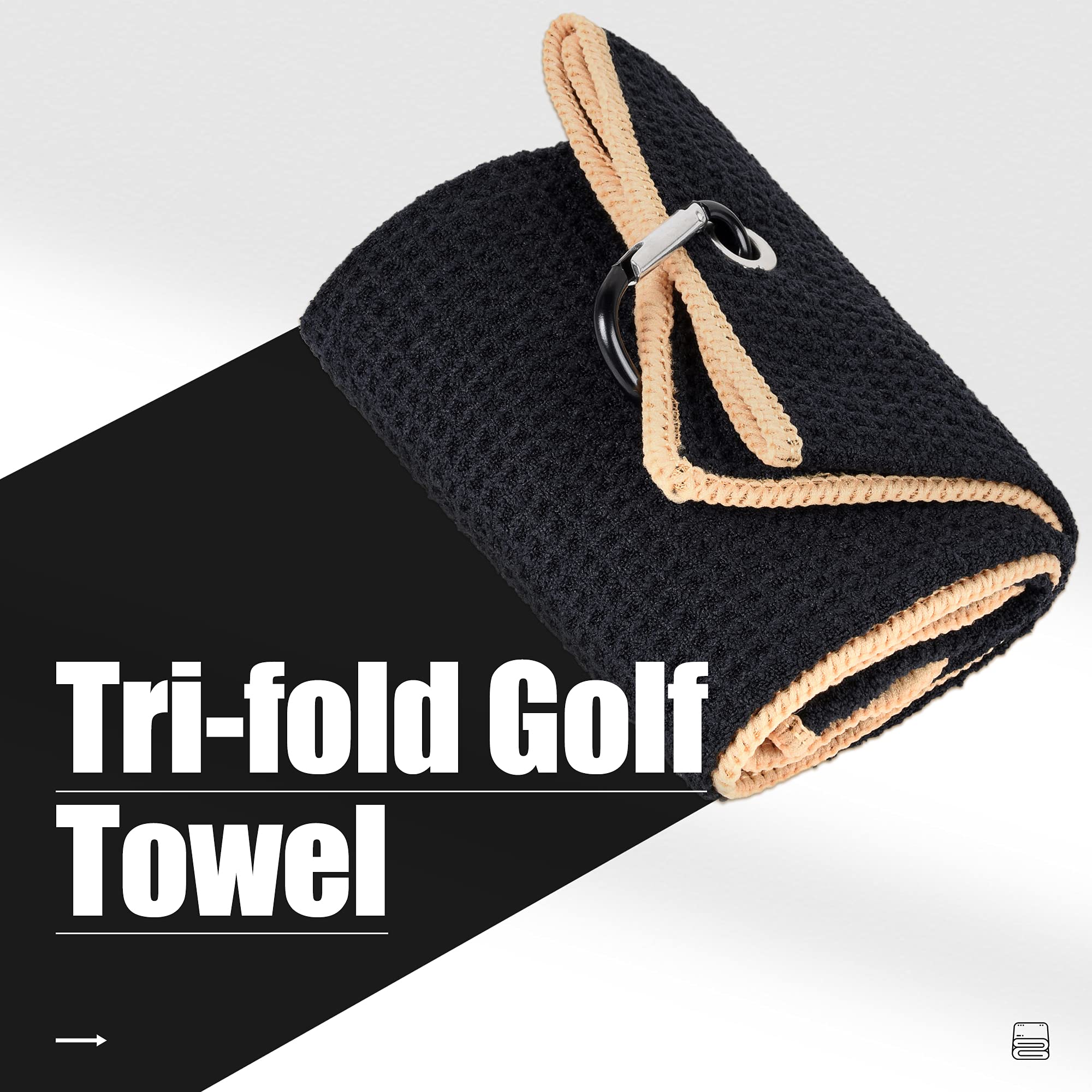 Mile High Life microfiber waffle pattern golf towel with carabiner clip — view 88