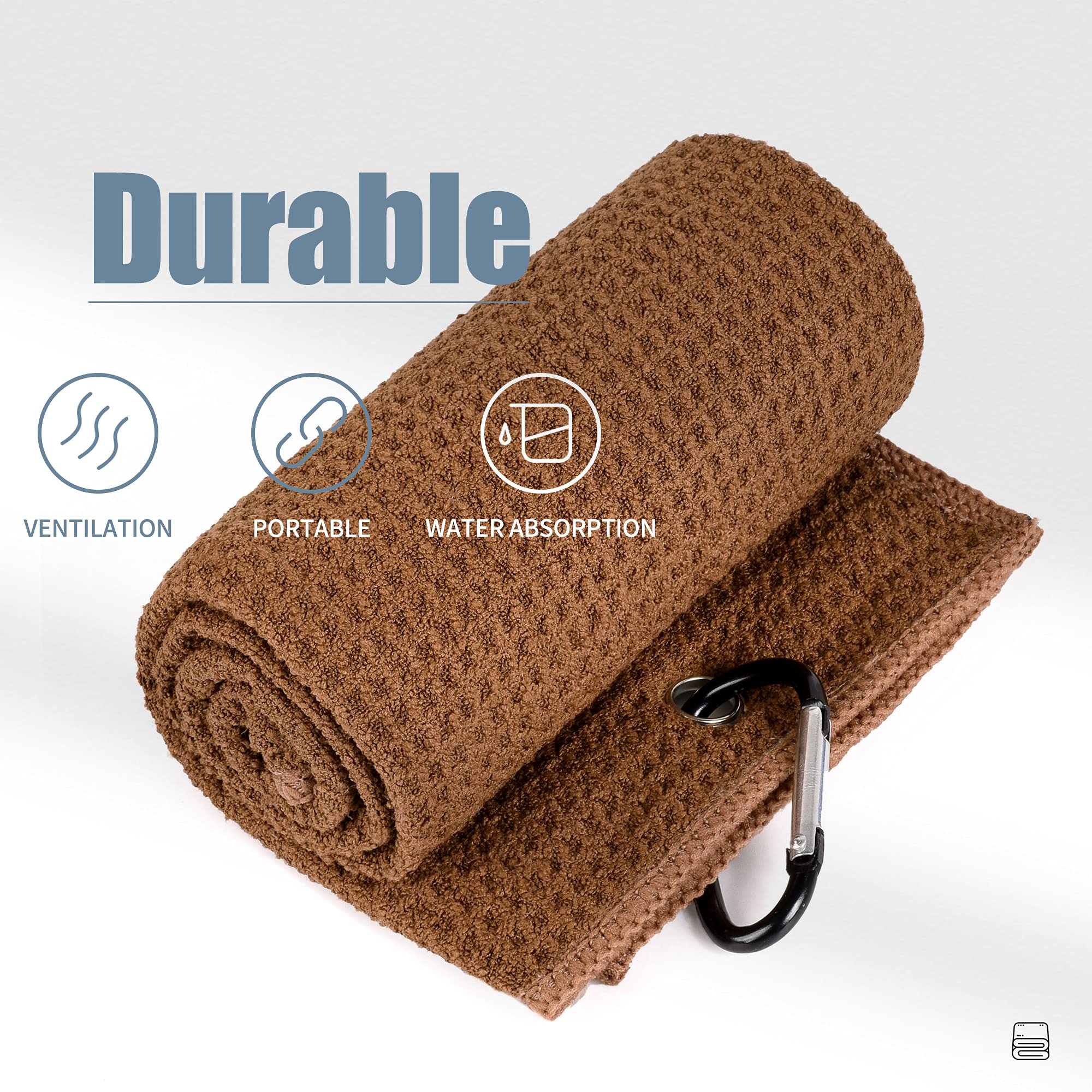 Mile High Life microfiber waffle pattern golf towel with carabiner clip — view 58